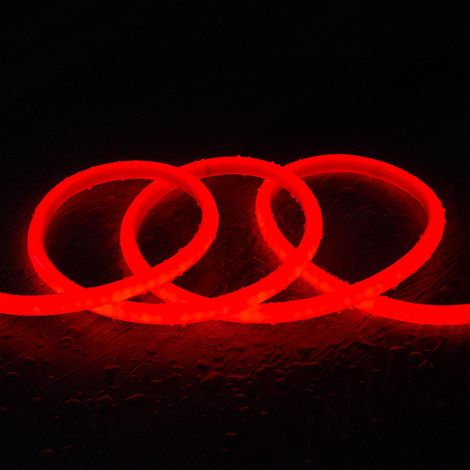Striscia LED Neon Regolabile 220V Circolare SFLEX14 IP65 su Misura Taglio ogni 100 cm Rosso 50 m (1/4)