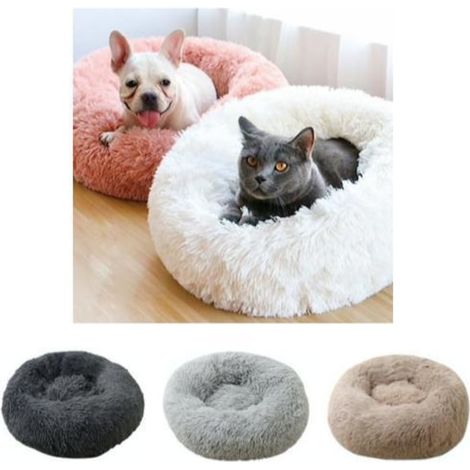 Coussin moelleux pour chien/chat, lit pour chien/chat de 70 cm, gris foncé (1/5)