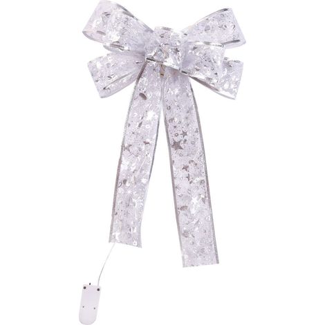 Nœud Papillon Lumineux - Décoration Arbre De Noël - Pour Intérieur Extérieur Guirlandes Couronnes - 24 x 36 cm - 1 Pièce (1/5)