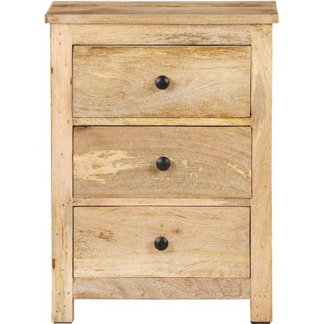 vidaXL Mesita de noche de madera maciza de mango 45x35x60 cm (1/2)