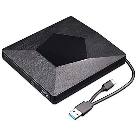 Lector Blu Ray Externo - USB 3.0 y Tipo C - Compatible con Windows y macOS - Lectura y Grabación CD DVD BD - 1 Unidad (1/5)
