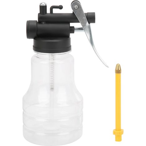Pompe à huile manuelle haute pression transparente 250ml, bidon remplissage équipement domestique, tube court (1/5)