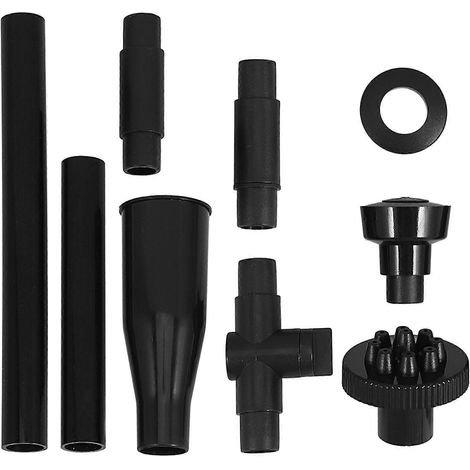 Kit de 9 buses pour pompe de fontaine, tête de fontaine en forme de champignon, convient aux fontaines de bassin, aux pompes submersibles et aux piscines, noir. (1/4)