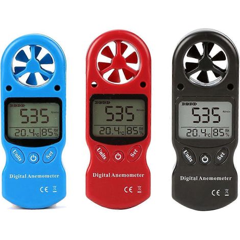 Mini thermomètre/hygromètre/anémomètre/indicateur de vitesse du vent numérique multifonctionnel portable (rouge) - piles non incluses (1/4)