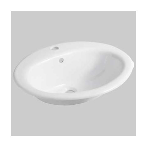 Lavabo incasso decor soprapiano con foro - 60x52 cm