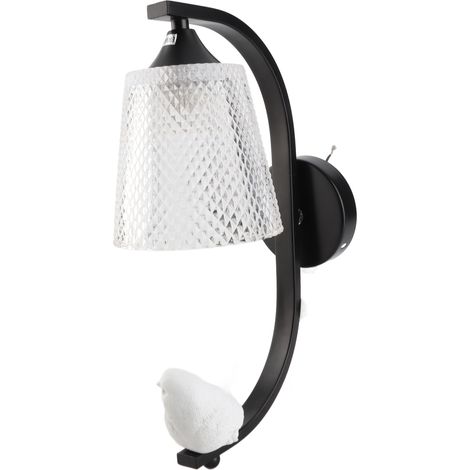 Ortviai Applique murale oiseau en métal et verre – design scandinave élégant et moderne pour chambre, salon ou bureau