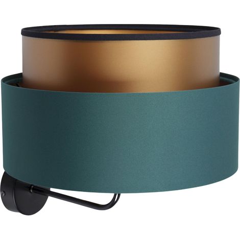 Applique murale satin vert bouteille intérieur cuivre élégant - Vert bouteille satin cuivré intérieur (1/5)