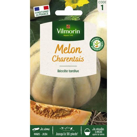 Vilmorin – Melon Charentais – Graines de potager – Exposition ensoleillée – Semis de mars à mai – Récolte de juillet à septembre