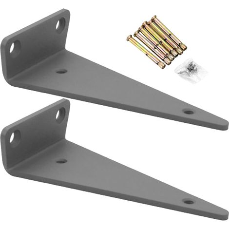 Équerres d'étagère en L Fixation pour tablettes flottantes  Équerre en L pour renfort d'angle Support mural dissimulé en métal polyvalent gain de place pour maison salle de bain (1/5)