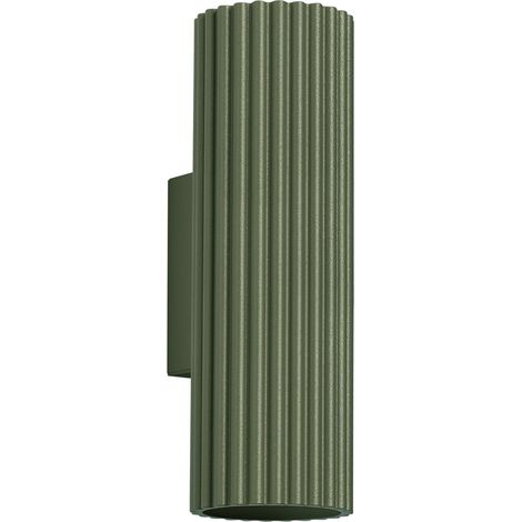 Applique murale Aluminium H : 20 cm Vert olive GU10 2 flammes oblongues Moderne Lampe murale