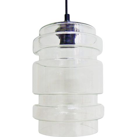 Suspension Candellux Decorado verre noir E27 Ø17cm (1/3)