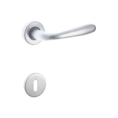 Maniglia Maribor Con Rosette Patent Alluminio Satinato