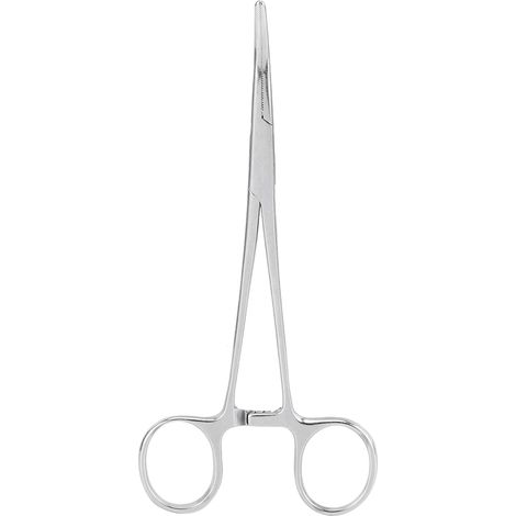 Pince hémostatique chirurgicale en acier inoxydable, bec courbé 16 cm, pour épilation animale et usage vétérinaire