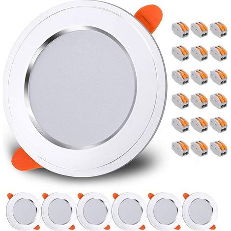 Spot LED Encastrable, [Lot de 6] 7W Spot LED Encastrable Salle de Bain, 3000k Blanc Chaud Spot Encastrable LED Extra Plat AC180-265V 630LM Spot LED Interieur Encastrable pour Cuisine, Couloir (1/4)