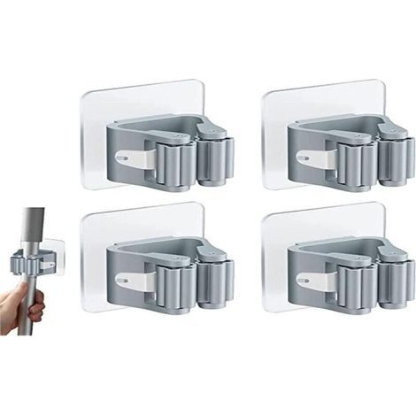 Set mit 4 Besenhaltern, selbstklebende, wandmontierte Besenhalter