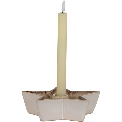 Small Solace Star Candle Holder - Ceramic - L19 x W19 x H5 cm - White