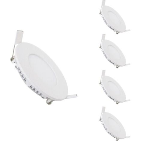 Spot LED Extra Plat Rond BLANC 3W (Pack de 5) - Blanc Neutre 4000K - 5500K - SILAMP (1/2)