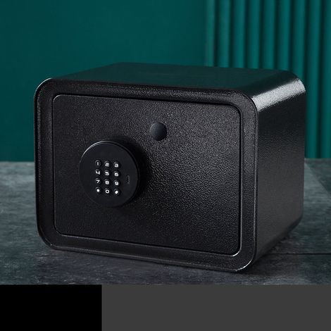 Coffre-fort numérique électronique métallique anti-effraction noir, boîte à monnaie pour enfants avec ouverture supérieure, pour billets et pièces (1/5)