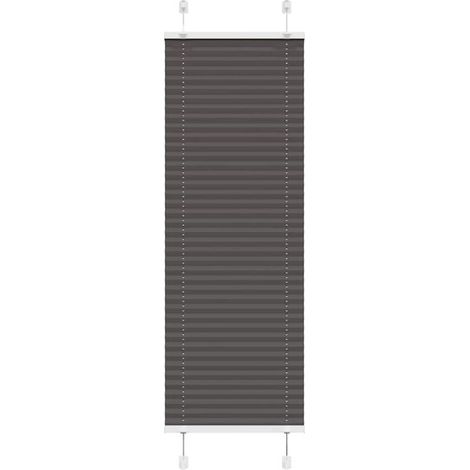 Rideaux plissés noirs, mesurant 40 x 100 cm, largeur du tissu 39,4 cm, en polyester. (1/5)