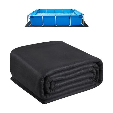 Rechteckige Poolunterlage, 3,6 x 7,3 m, Bodenplane für oberirdische Schwimmbecken, extra dicke Bodenschutzplane, Poolmatte aus Geotextilmaterial, verlängert die Lebensdauer der Folie (1/5)