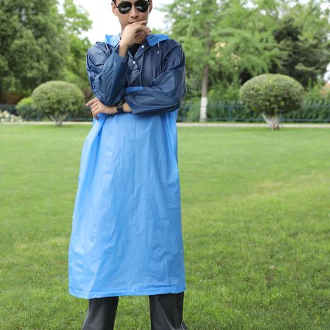 Imperméable adulte ample doux étanche réutilisable portable imperméable pour randonnée voyage vert bleu (1/5)