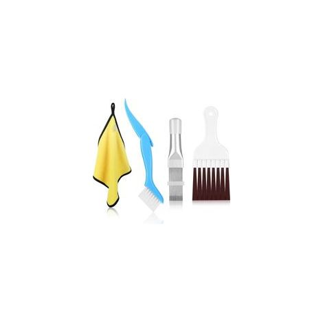 4 Pièces Peigne à Ailettes de Climatiseur, Brosse de Nettoyage Condenseur de Climatiseur, Brosse Nettoyage Condenseur avec Serviette de Nettoyage, Acier Inoxydable Nettoyage Climatisation BrosseCrezu (1/4)