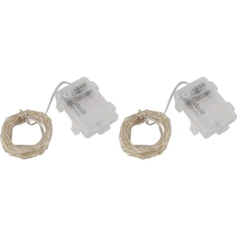 Lot de 2 guirlandes lumineuses LED féériques avec télécommande, 16 couleurs scintillantes, étanches, pour l'intérieur et l'extérieur (Noël). (1/5)