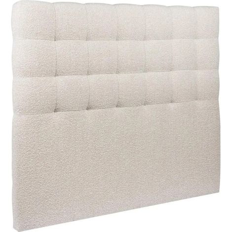 Tête de lit capitonnée en tissu beige – Dimensions 160x122 cm – Rembourrée et hypoallergénique – Traitement easy clean – Visiodirect (1/5)