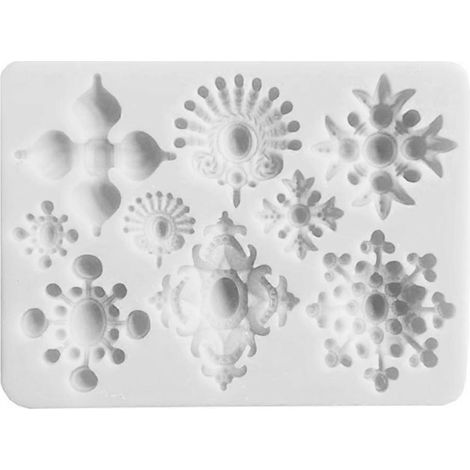Moule à fleurs en forme de gemme, idéal pour décorer les assiettes à pudding, les moules à muffins, les tapis de gaufrage, les biscuits en fondant et les gâteaux, blanc. (1/5)