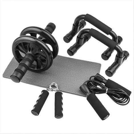 Ensemble de 5 roues abdominales noires pour pompes et double exercice (1/5)