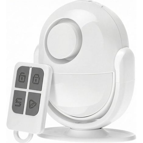 PIR Alarme sans Fil avec détecteur de Mouvement et sirène réglable de 125 DB, télécommande, Idéal pour la Maison, Le Magasin, Le Garage ou Le Ranch (Piles Non incluses) (1/5)