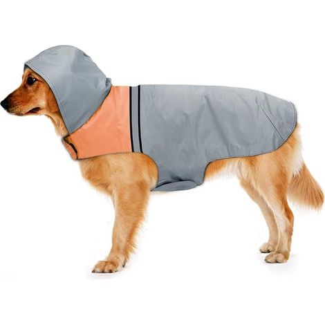 Poignée de pluie pour chien imperméable et respirant avec bandes réfléchissantes Vêtements de pluie pour petits chiens moyens et grands (XL) (1/5)