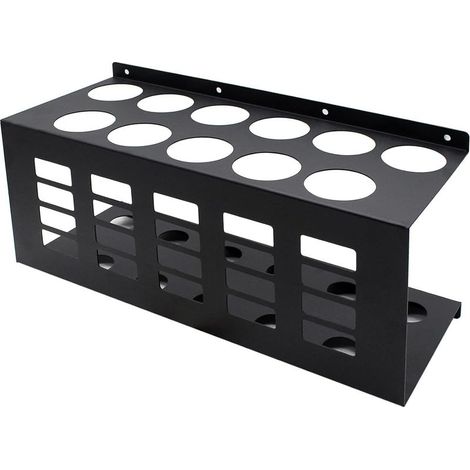 Silicone cartridge holder, wall mount for sealing cartridges, robust metal test tube holder, wall mount for test tubes at the workplace, offers space for 11 sealing cartridges (1/5)