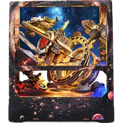 Support de livre pop-up 3D, kit de maison miniature en bois à monter soi-même, Nebula Rover, scène assemblée à la main (1/5)