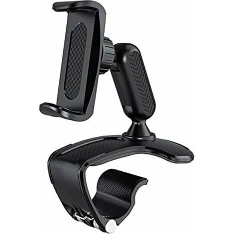 Support Portable Voiture, Tableau de Bord de Voiture Support de téléphone Support de téléphone Portable Voiture 360 derés de Rotation visière rétroviseur Clip Support de Montae