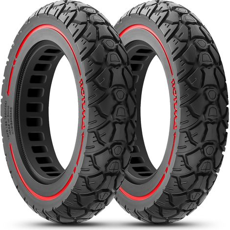 Pneu Plein 10 x 2,125 Offroad, Pneu Increvable 10 Pouces 10x2.125, Roue Pleine Trottinette Electrique 250x54, Anticrevaison & Zéro-Entretien & Haute Durabilité & Antidérapant (Fente 36mm), 2PCS (1/5)