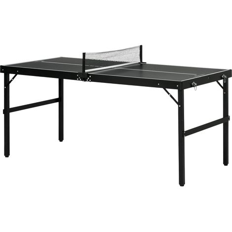 Mini mesa de tenis de mesa mesa de tenis plegable mesa de ocio con mango de red de tenis de mesa juego de tenis de mesa juego de interior para el hogar aluminio negro (1/5)