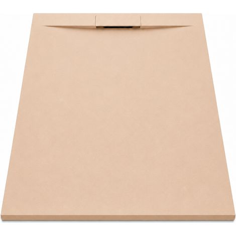 Plato de Ducha de Resina Antideslizante  120x80  Incluye Válvula Oculta de Desagüe y Rejilla  Color Creta (1/5)