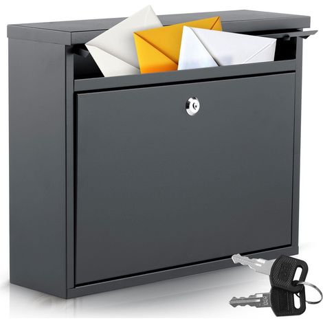 Letter box 375x305x12 cm black hm 860