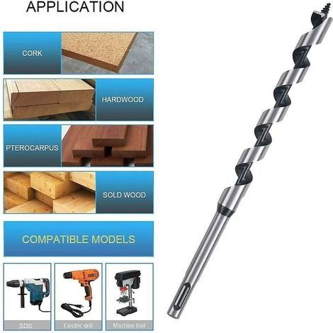 Metallbohrer für Bohrmaschinen, Spiralbohrer für Holzbearbeitung, 8-teiliges SDS-Plus-Holzbearbeitungsbohrer-Set, Carbon (1/4)