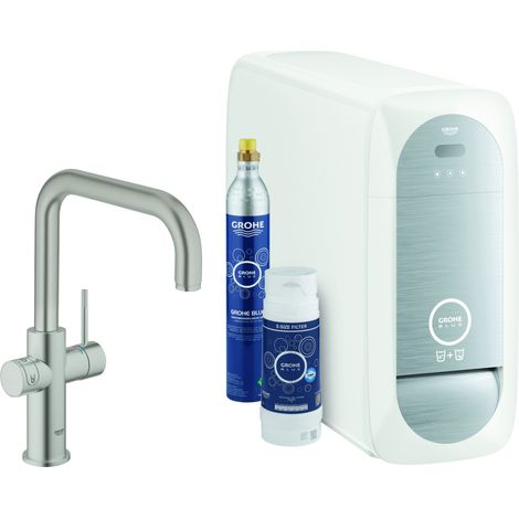 Juego básico monomando de fregadero Grohe Blue Home, 223 mm de