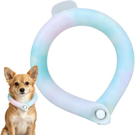 Bandana rafraîchissante pour chien – Bande de gel glacée réutilisable Collier rafraîchissant réutilisable Protection contre la chaleur pour chiot Bleu été extérieur Décoration d'entraînement (1/5)