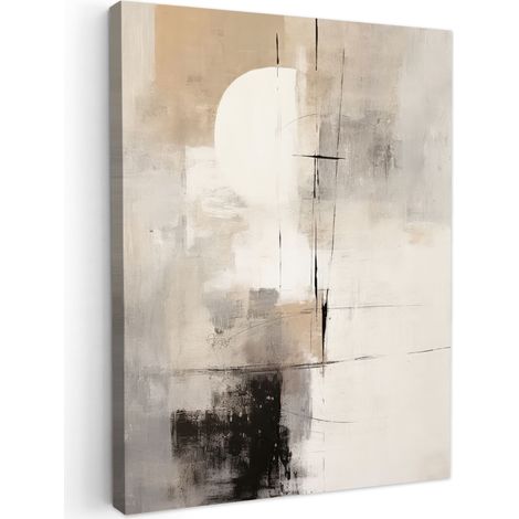 TABLEAU SUR TOILE Abstrait - Art - Gris Toile Peinture 60x80 cm