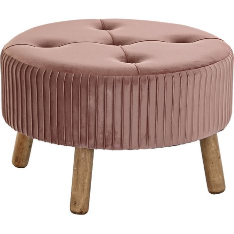 DKD Home Decor Repose-pied Naturel Rose clair 61x61x38 cm (1/4)