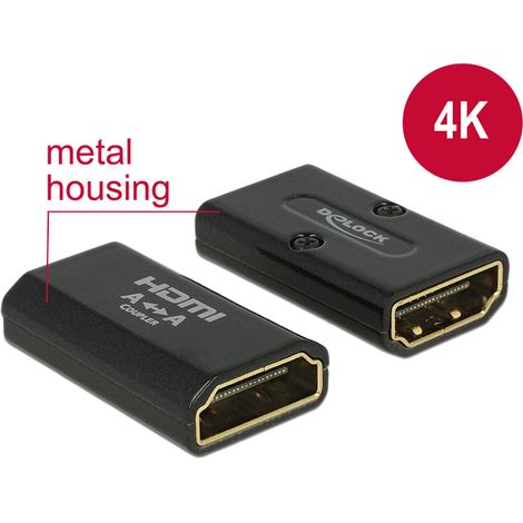 Adattatore HDMI ad alta velocità Delock con Ethernet, da femmina a femmina 4K Gender Changer