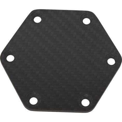 Copertura clacson a 6 fori per volante, in fibra di carbonio, nera, look elegante, coprimozzo di ricambio per volanti Nardi con fissaggio a vite. (1/5)