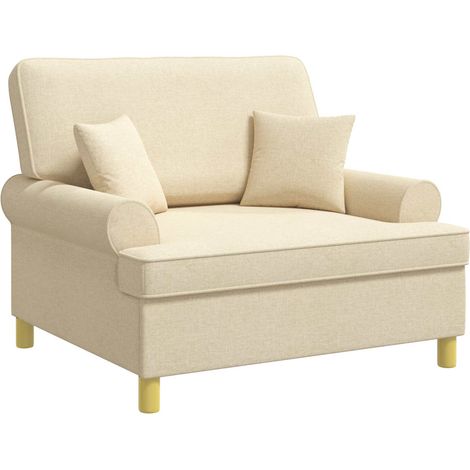 Poltrona con cuscini Crema Tessuto vidaXL (1/5)