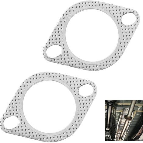 2 Pièces 2,5 Pouces Joint de D'Échappement de 2 Boulons, Remplacement Universel du Joint de Bride D’Échappement, pour Échappement de Moto, Voiture, Camion, SUV, Absorption de Chaleur Rapide