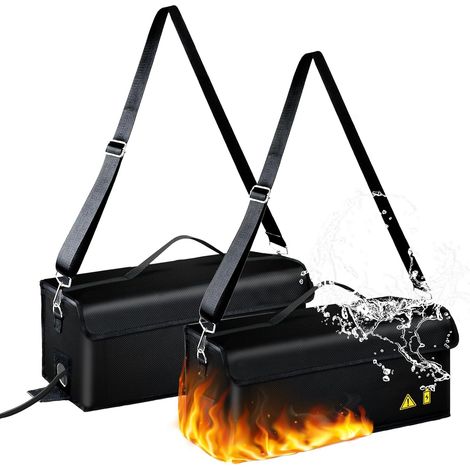 2 PCS Sac Ignifuge Batterie jusqu'à 1400 °C pour Vélo Electrique Ebike, Rangement et Transport Faciles des Batteries (1/5)