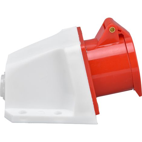 Unterputz-CEE-Steckdose, Rotmessing, 220-380V 240-415V IP44, industrielle Wandsteckdose 3P+N+E, wasserdichte Steckdose für die Werkstatt, Aufputzmontage, robuste Schutzart. (1/5)